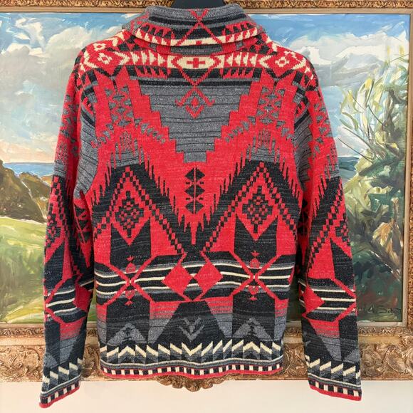 Lauren Ralph Lauren Red and Black Patterned Cardigan - Picture 3 of 14